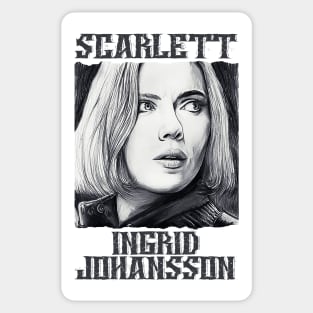 scarlett ingrid johansson hand drawing graphic design and illustration by ironpalette Sticker